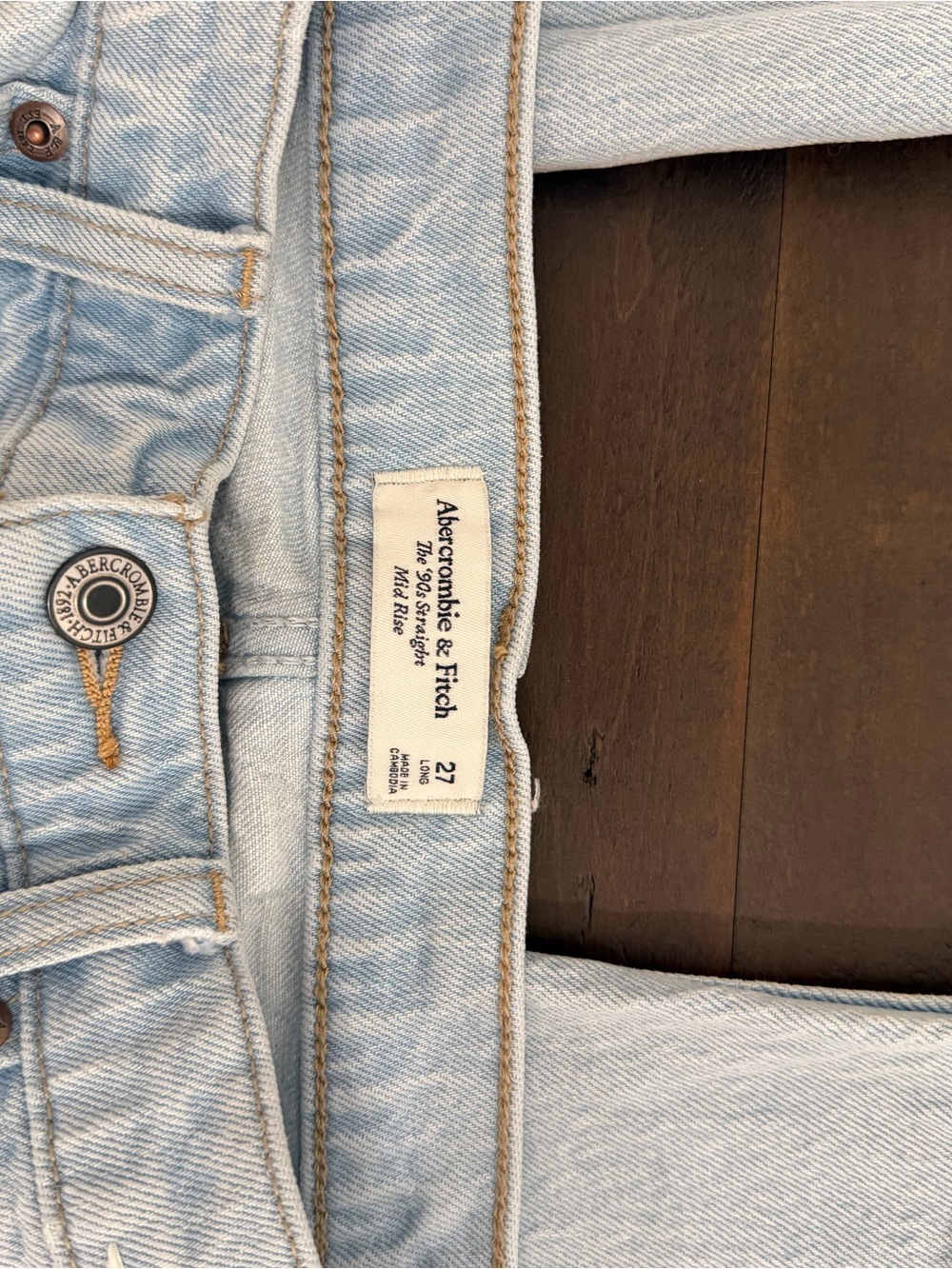 Abercrombie & Fitch 90’s Straight Mid Rise Jeans-27L